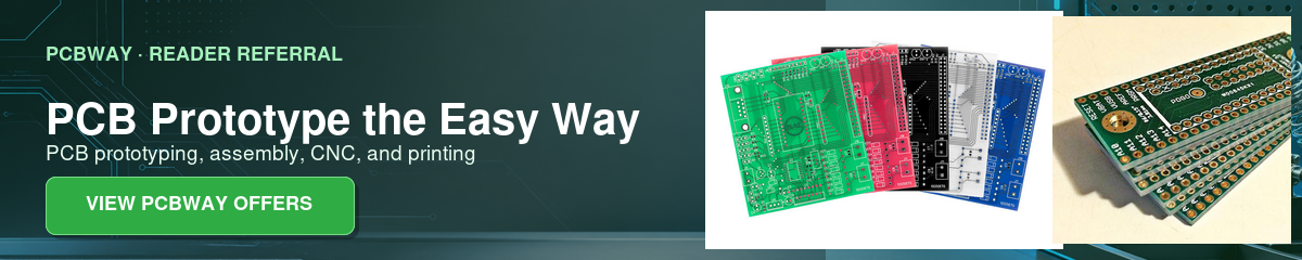 PCBWay multicolor and stacked green PCB prototyping referral banner