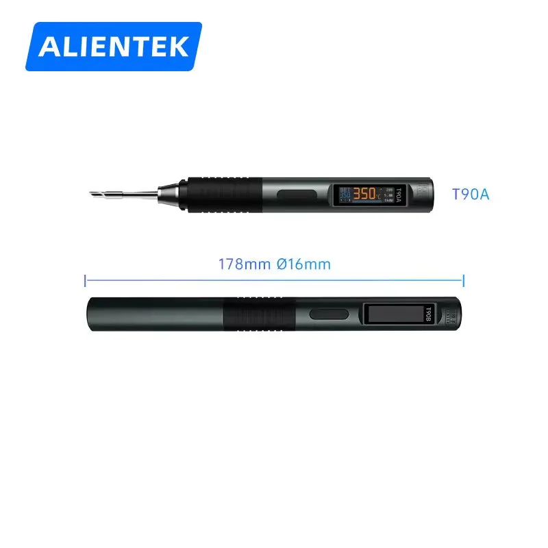 ALIENTEK T90A with its 178 mm by 16 mm dimensions marked