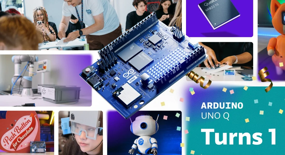 Cover image from Arduino's one-year UNO Q blog post