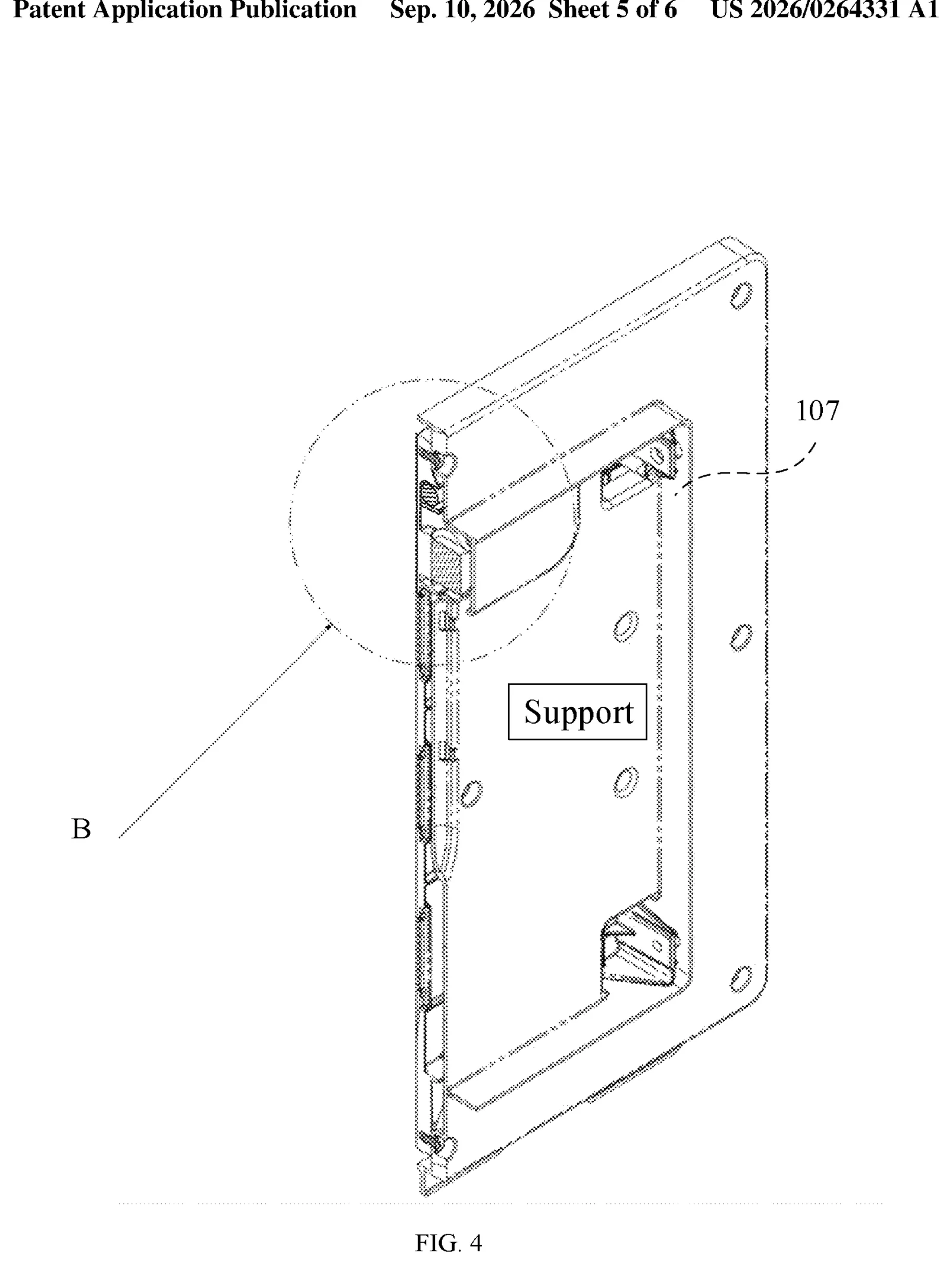 Patent drawing of the heated bed with support structure