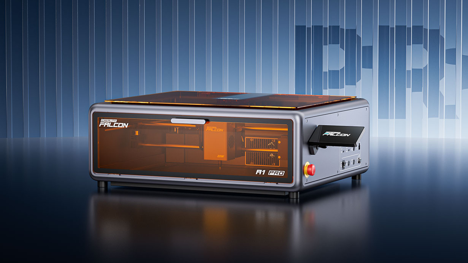 Creality Falcon A1 Pro enclosed laser engraver shown in an official product image