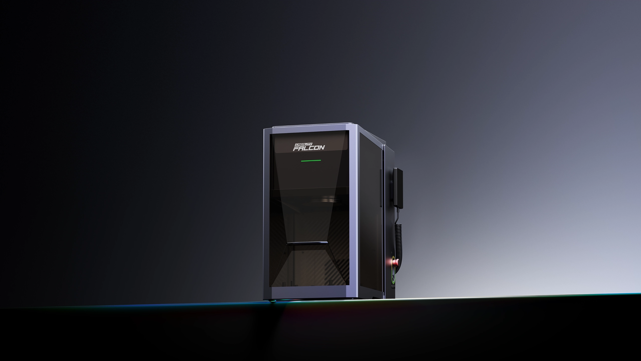 Creality Falcon T1 enclosed modular laser workstation in an official product view