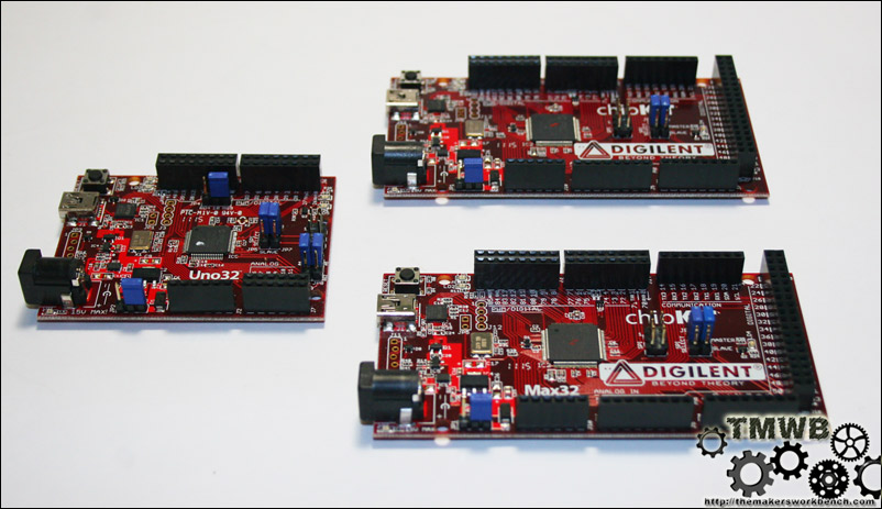 Digilent ChipKIT Uno32 and Max32. Microchip PIC32 Arduino Compatible