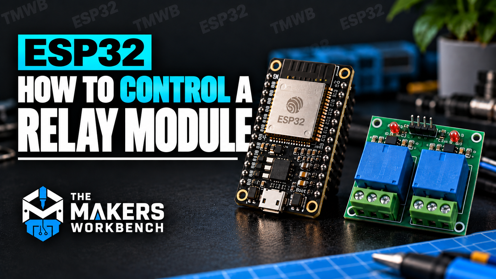 ESP32 Relay Module Tutorial card (horizontal)