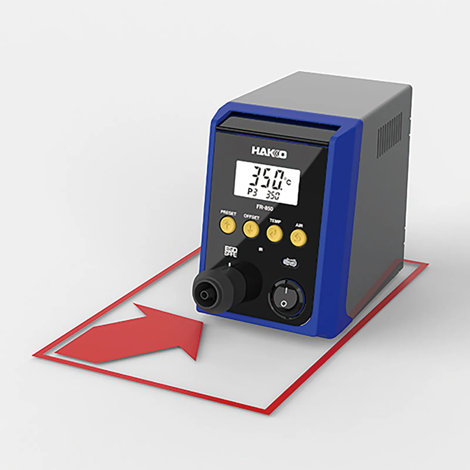 The FR-850 sitting on its small footprint outline