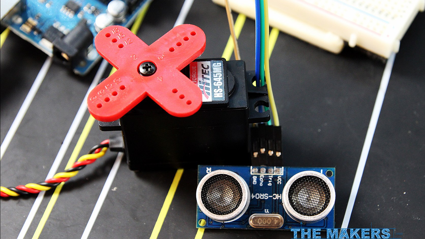Triggering a servo using an HC-SR04 distance sensor and an Arduino