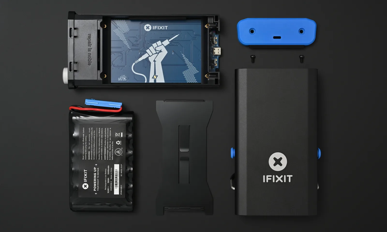 The FixHub portable power station opened up for service