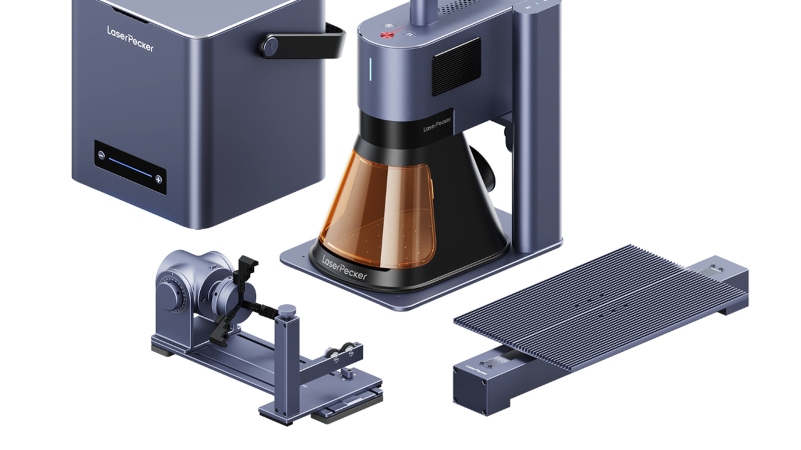 LaserPecker LP5 engraver and official accessory bundle