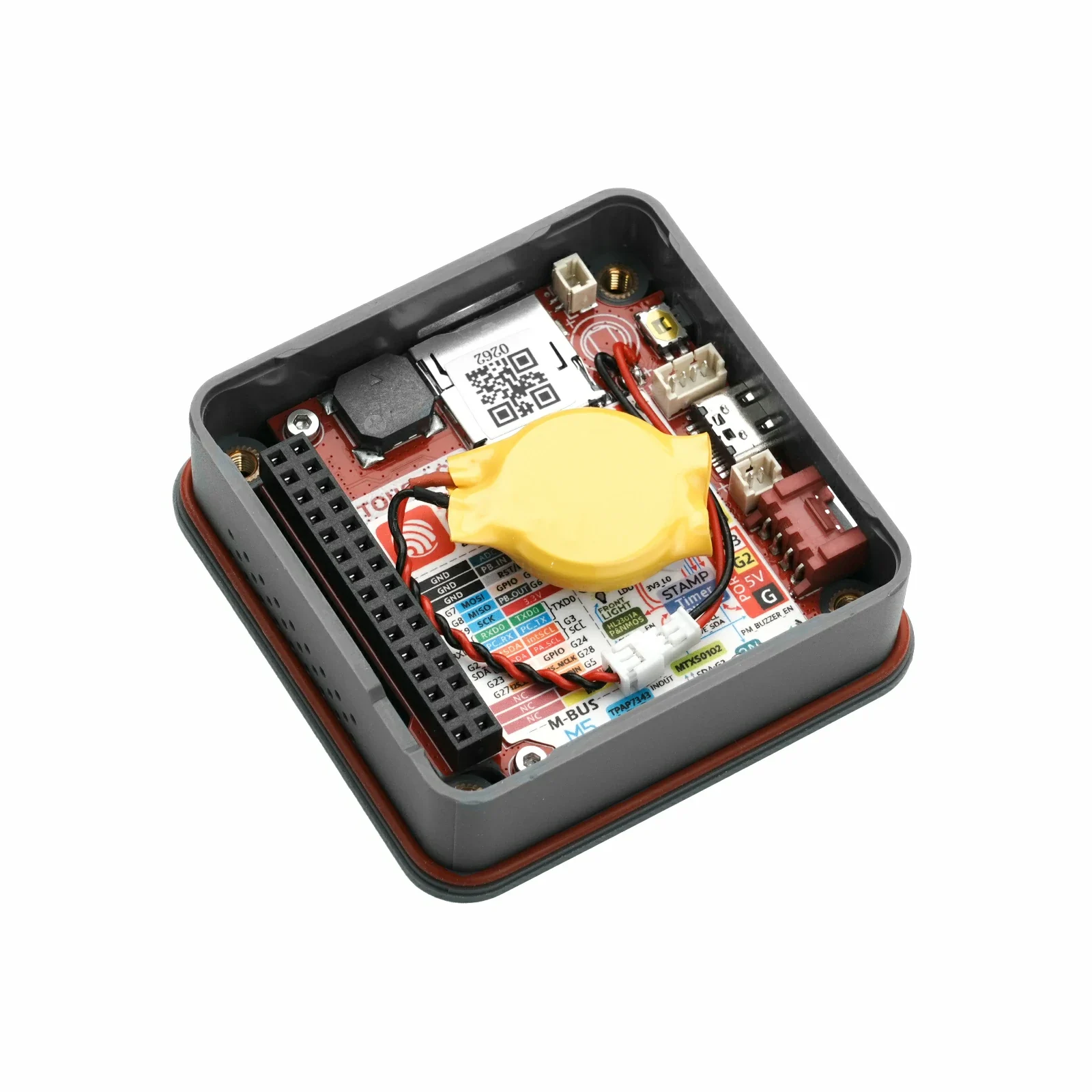 Inside view of the ToughC5 showing the internal electronics and coin cell