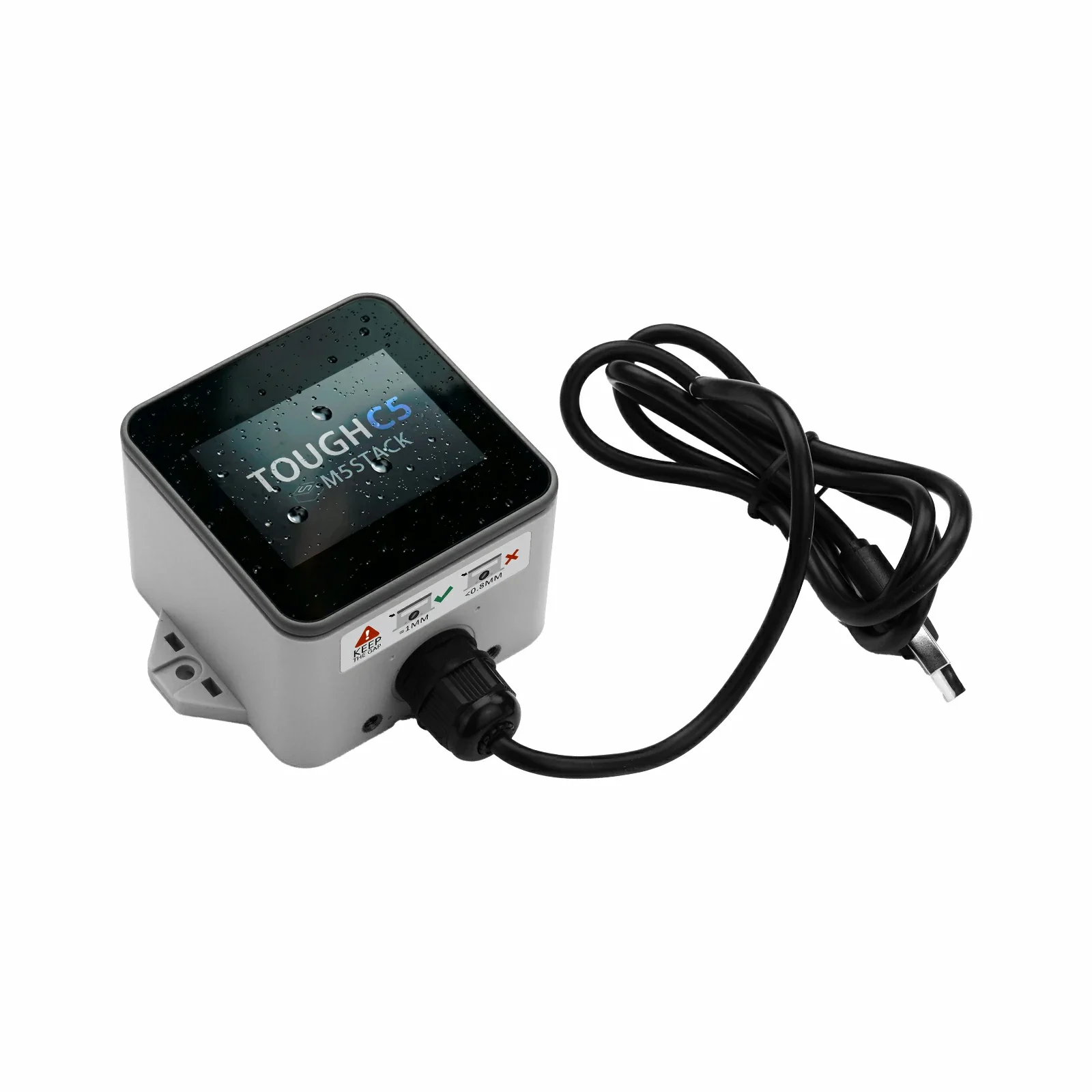 Front view of the ToughC5 in its gray enclosure