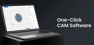 Makera Studio's one-click CAM view on a laptop