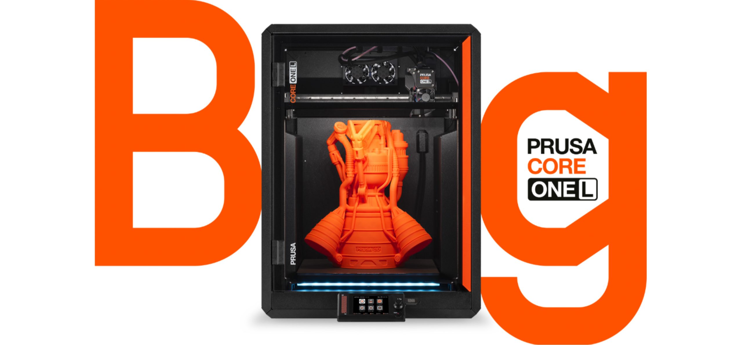 Official Prusa Research image showing the CORE One+ or an example print