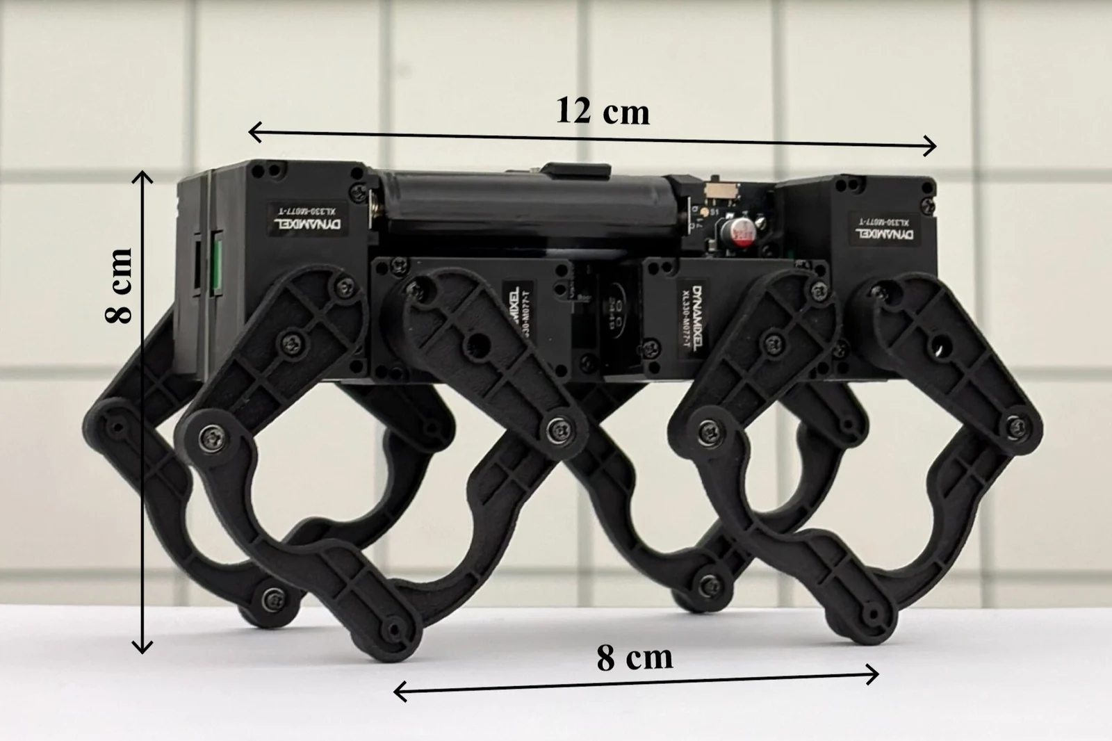 Q8botOne with dimensions marked