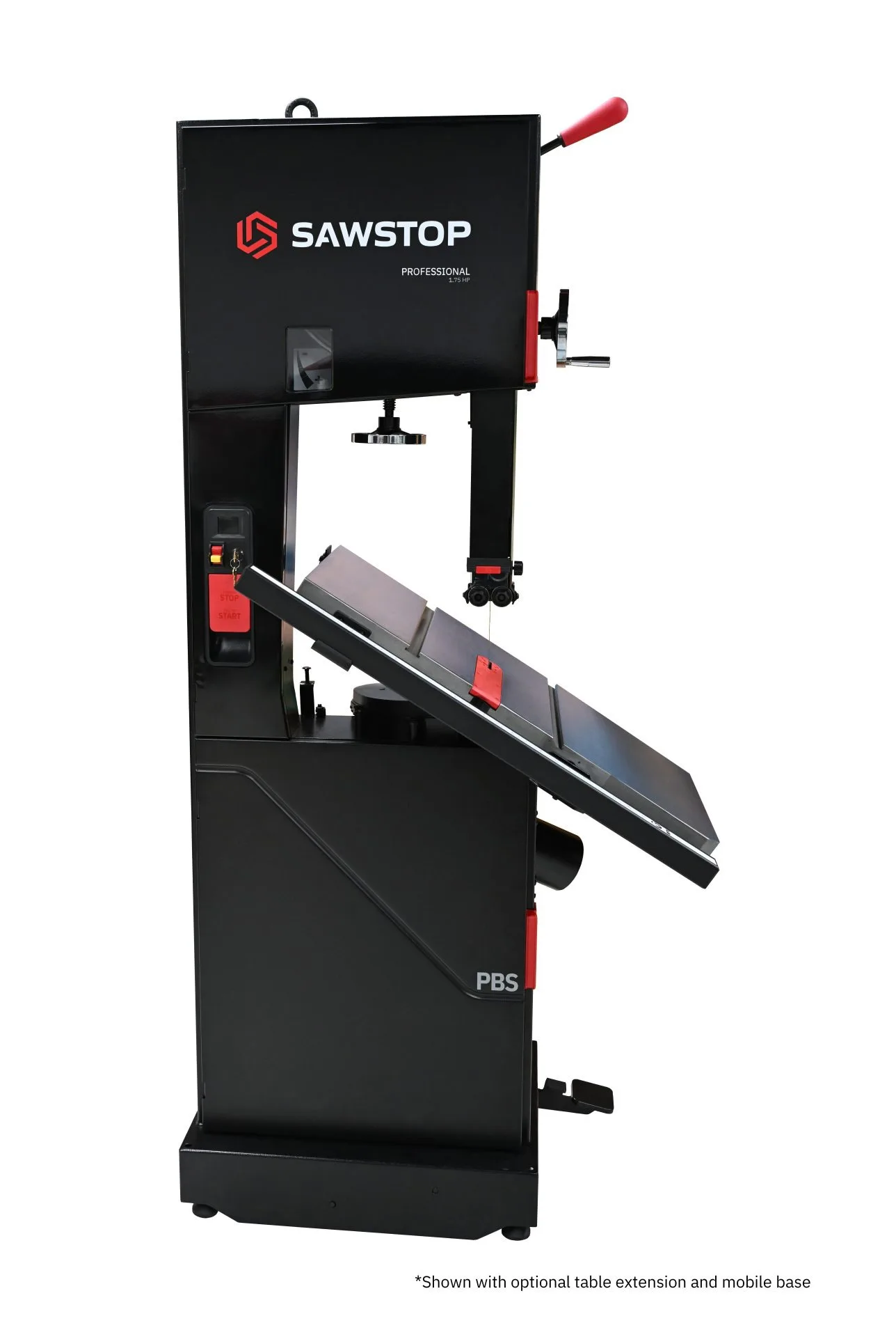 The saw with its table tilted