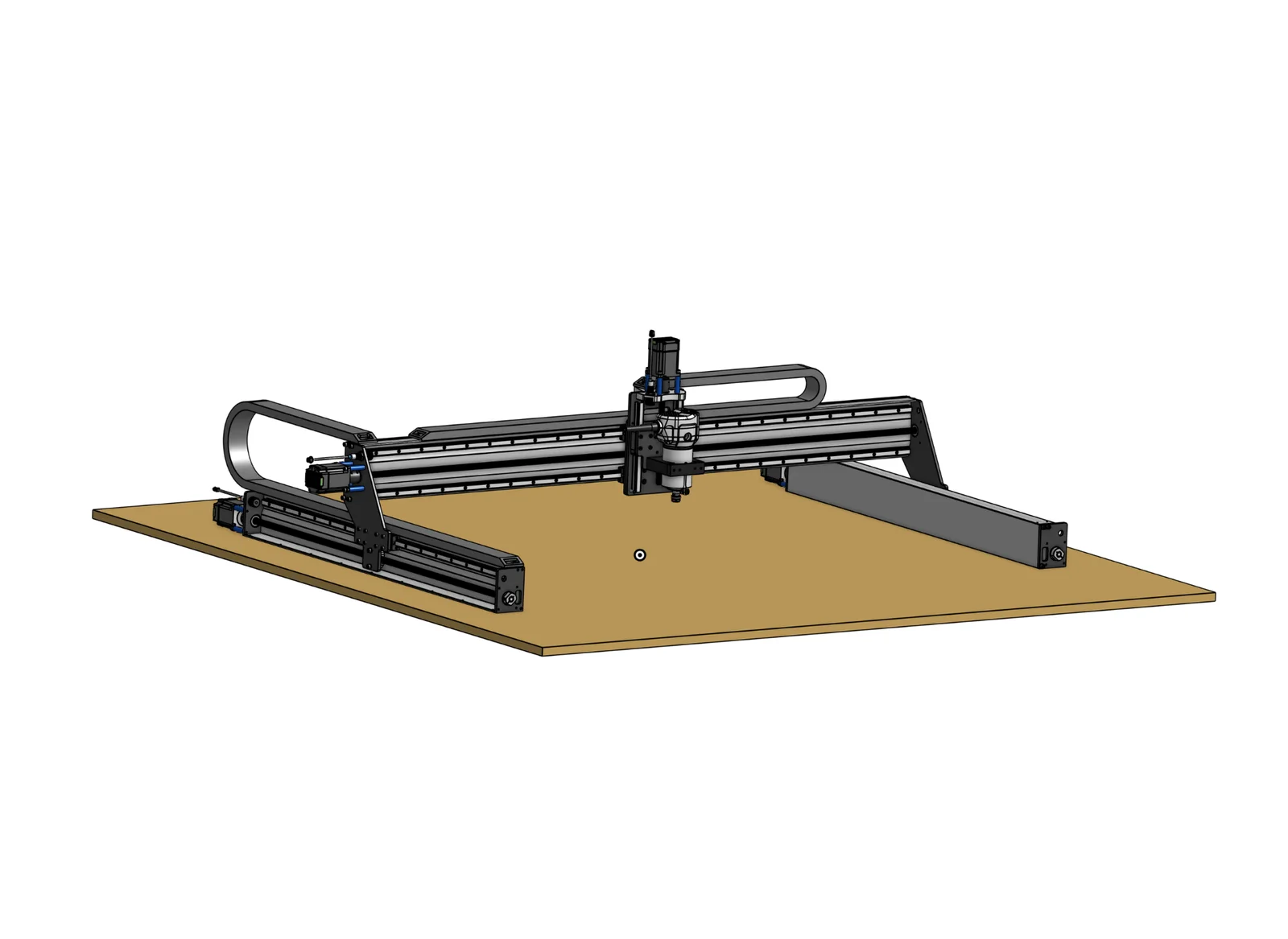 A render of the 48×30 LongMill MK3 on its wasteboard
