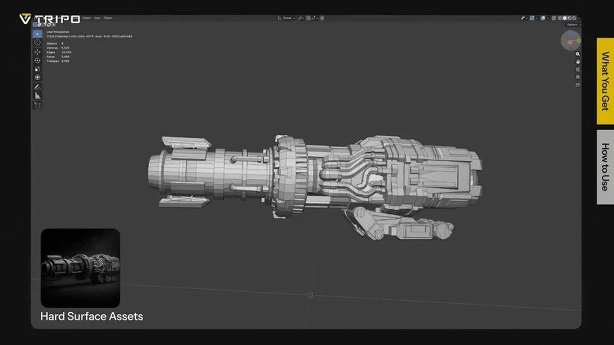 A further Tripo graphic placed with the prop workflow.