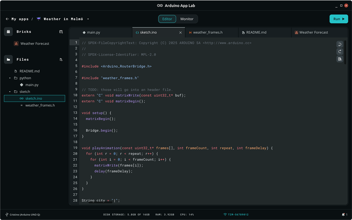 Running Python and Arduino C++ Together With Arduino App Lab cover image
