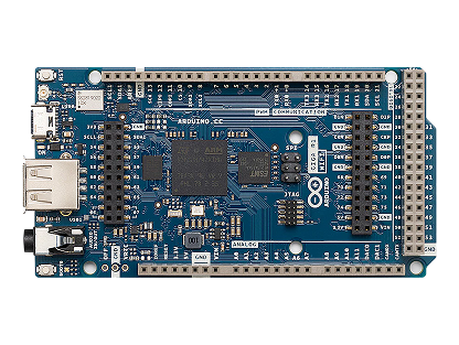 Photo of an Arduino GIGA R1 WiFi board, top-down view