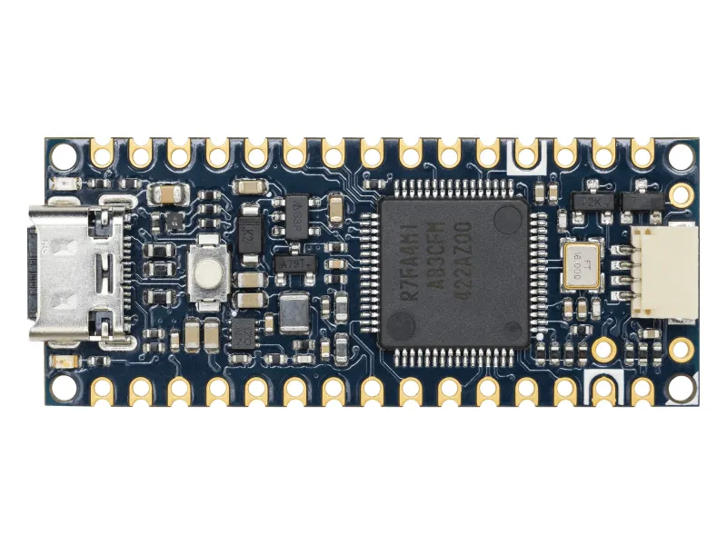 Top view of the Arduino Nano R4 development board