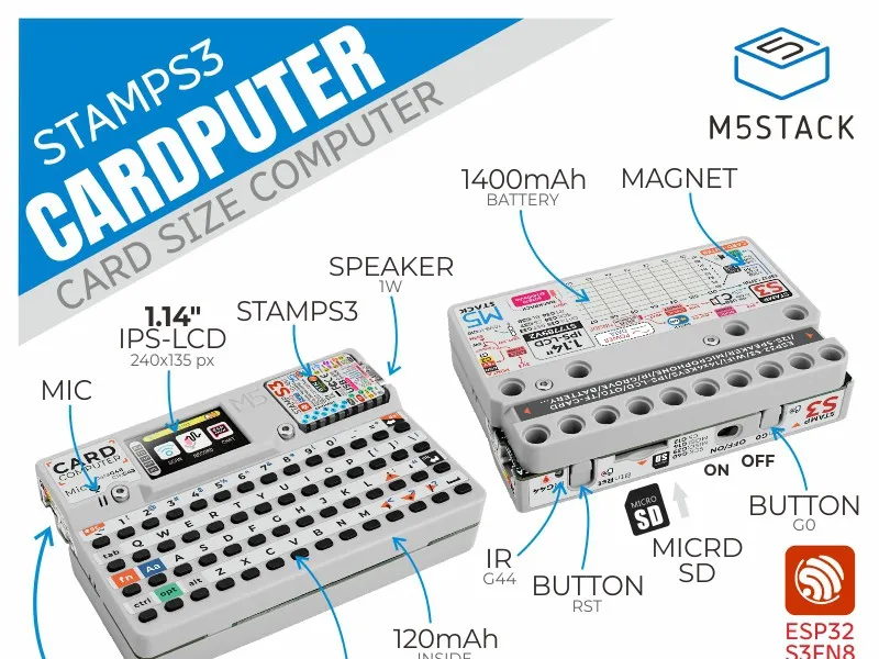 Official M5Stack product image of the original Cardputer