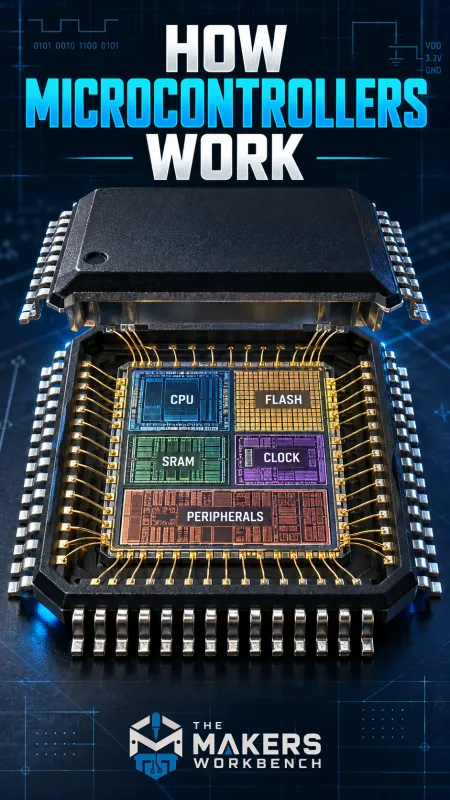 How Microcontrollers Work card (vertical)
