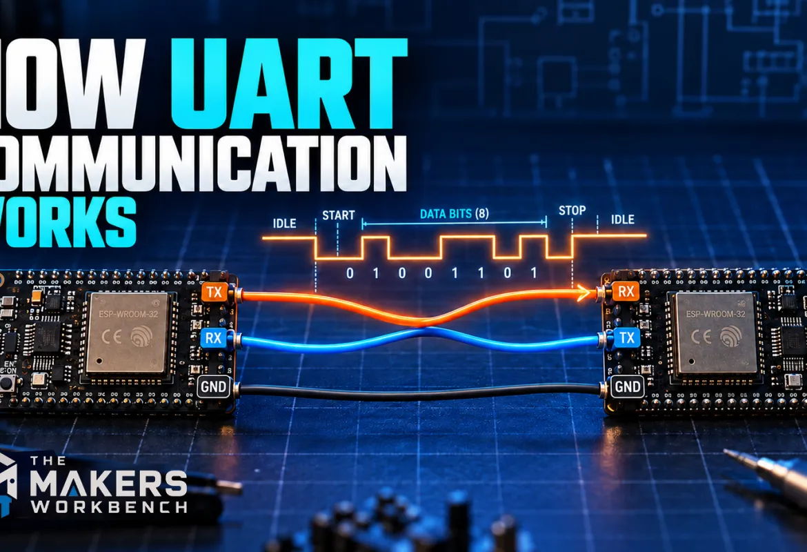 How UART Communication Works card (horizontal)