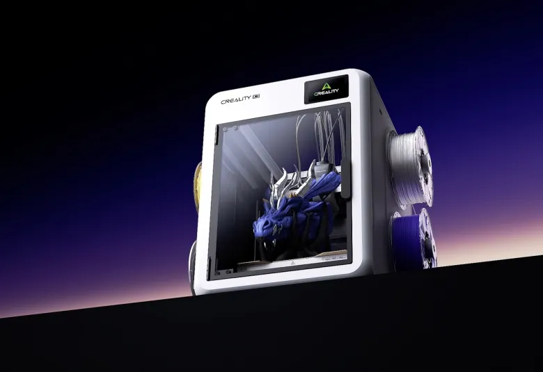 Creality K3 printer shown on a gradient background