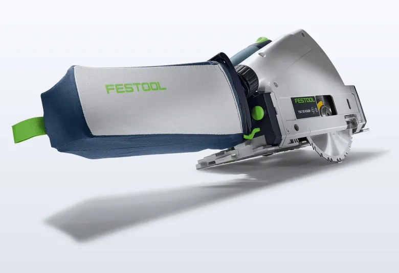Festool TSC 55 KS cordless track saw on a guide rail