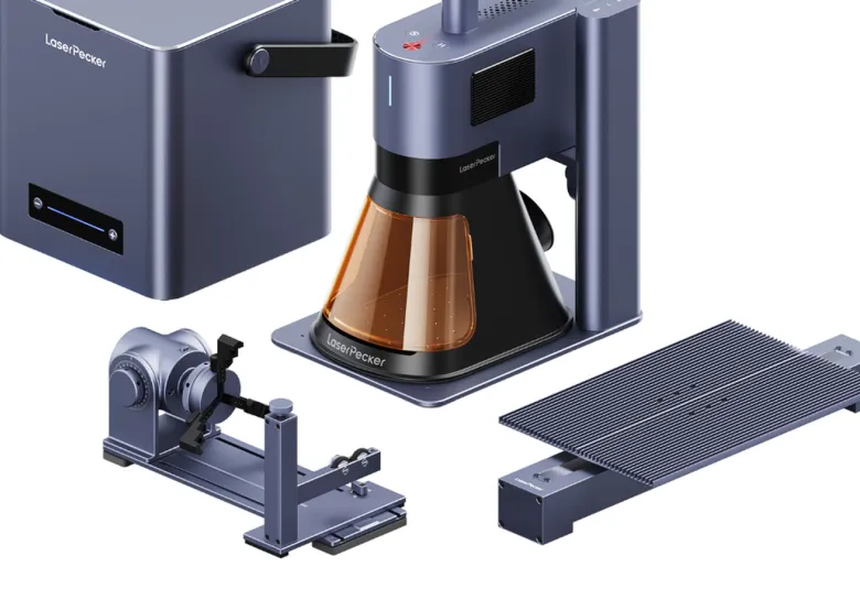 LaserPecker LP5 engraver and official accessory bundle
