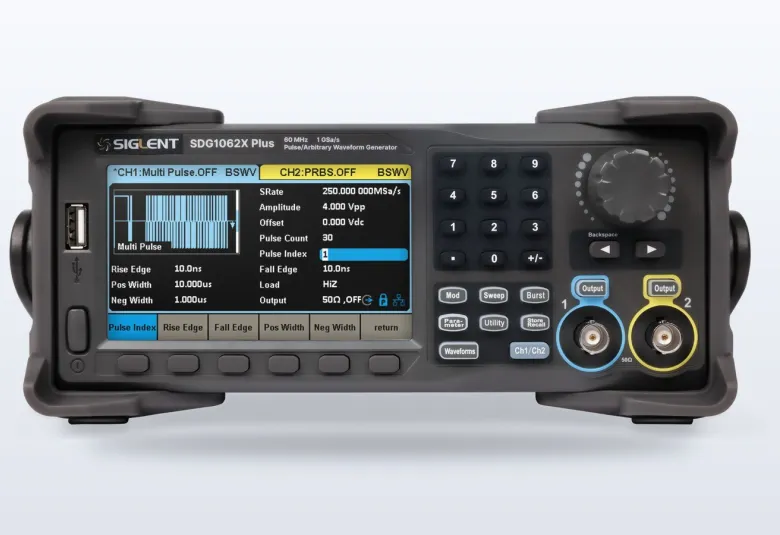 Siglent SDG1000X Plus function and arbitrary waveform generator with its 4.3-inch display