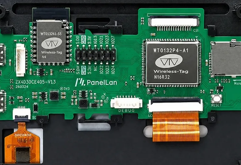 Back of the Wireless-Tag WT32P4C5-43S board showing both ESP32 modules