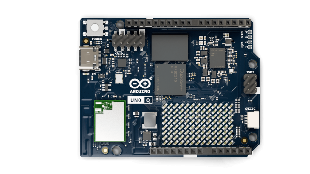 Top view of the Arduino UNO Q development board