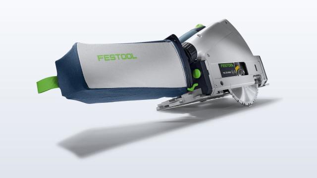 Festool TSC 55 KS cordless track saw on a guide rail