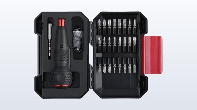 Vessel e-ASSIST 220USBC25U electric screwdriver and 24 bits in its open case