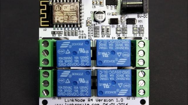 LinkNode R4 ESP8266 4-channel relay board, top view