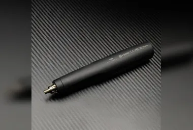 MINIWARE AirGo 140 pen-shaped hot-air gun resting on its small stand