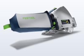 Festool TSC 55 KS cordless track saw on a guide rail