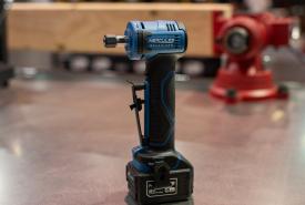 HERCULES brushless 12-volt angle die grinder shown at SEMA