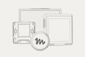 Line drawing of Muse gadget devices with the Muse logo