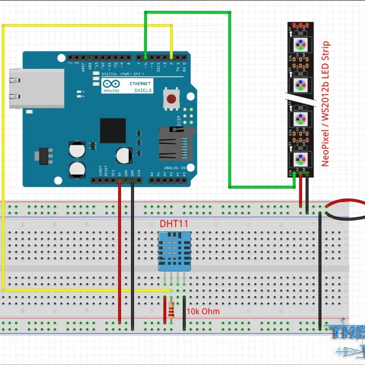 DHT11 Based Temperature Monitoring with NeoPixels