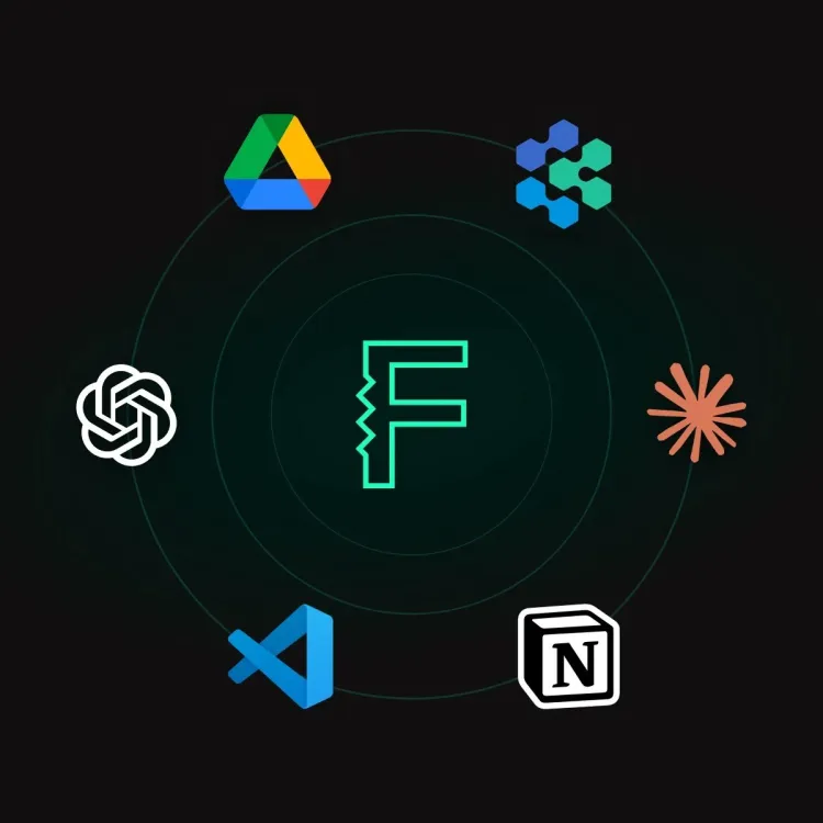 Flux mark ringed by other AI tool logos