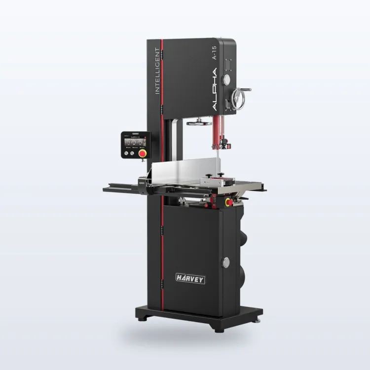 Harvey Alpha A-15 15-inch bandsaw with its touchscreen panel