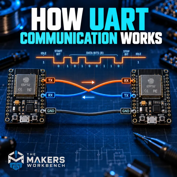 How UART Communication Works card (square)