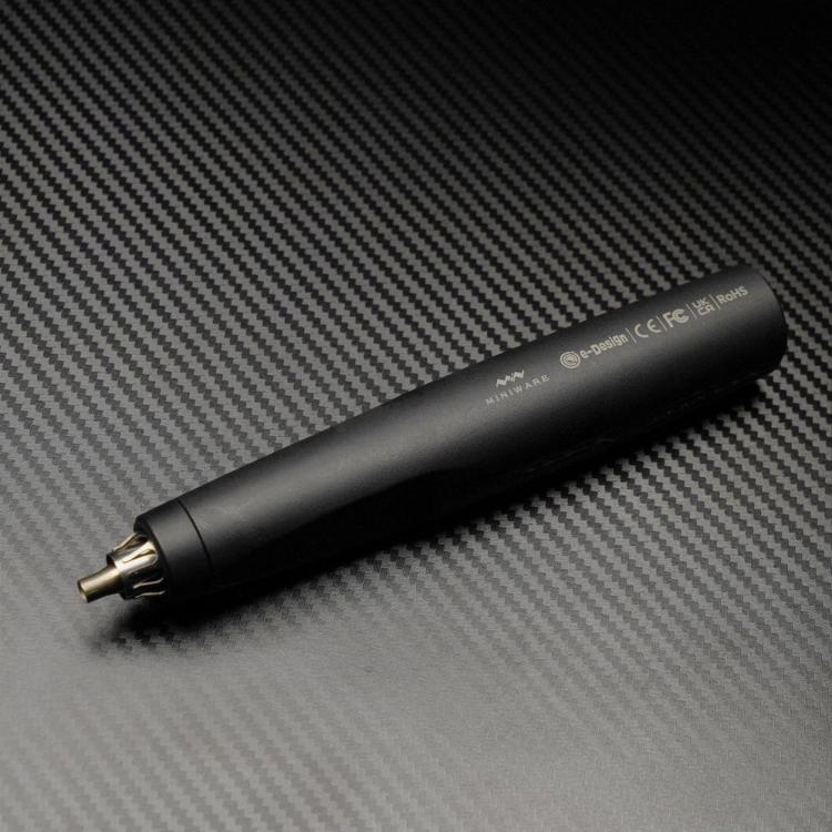 MINIWARE AirGo 140 pen-shaped hot-air gun resting on its small stand