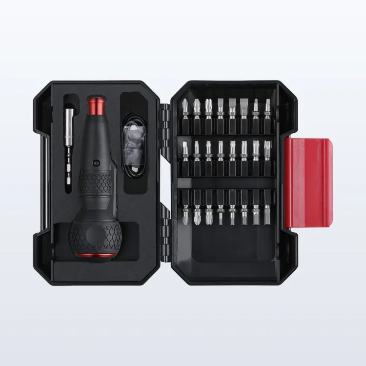 Vessel e-ASSIST 220USBC25U electric screwdriver and 24 bits in its open case
