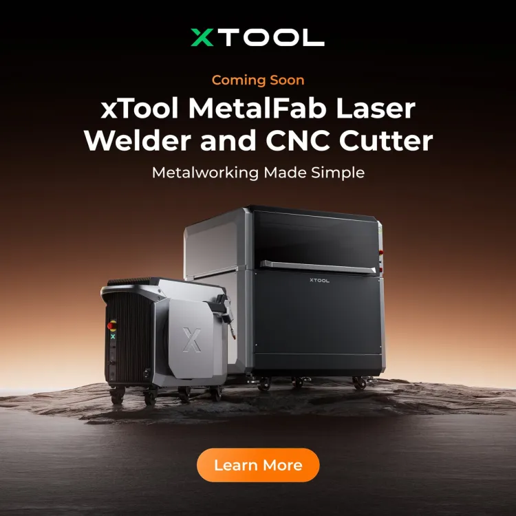 xTool MetalFab laser welder and CNC cutting system in a workshop
