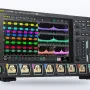 Rigol MHO5000 oscilloscope with its 10.1-inch touch screen showing several waveforms